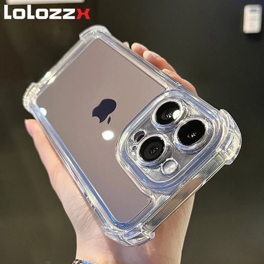 Shockproof Reinforced Corners Clear Acrylic Case For iPhone 16 14 12 13 11 15  Pro Max 7 8 Plus XR XS Protector Hard Back Cover